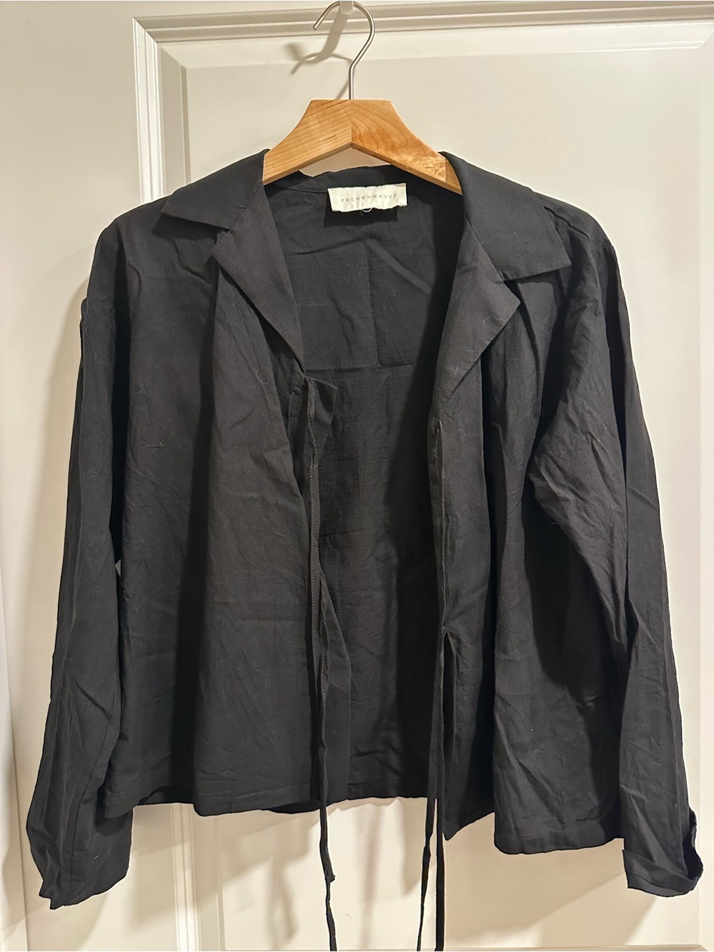 FRENCHMAUVE Juno front tie linen shirt
